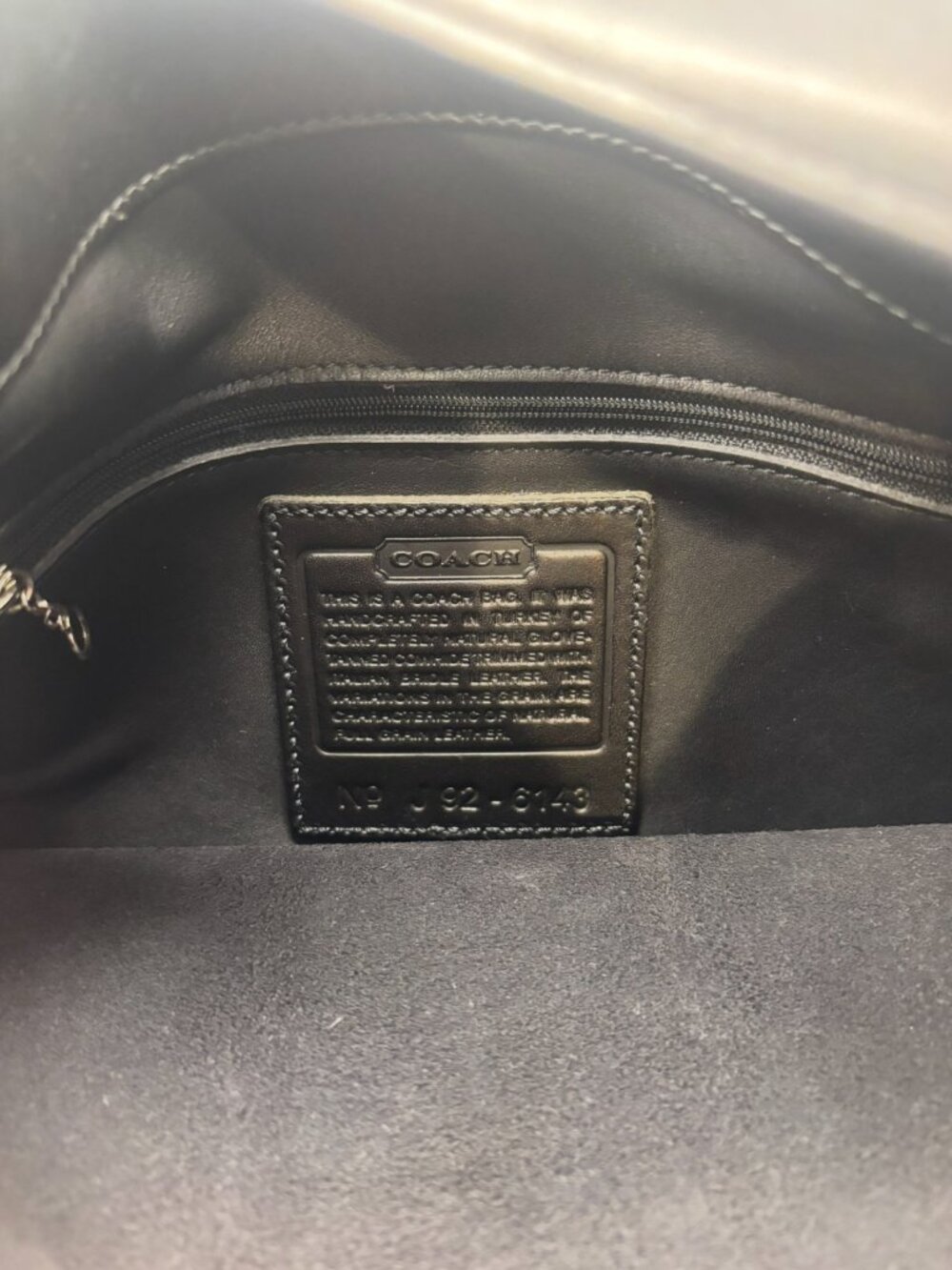 Vintage Coach Monterey Hobo Bag. Black Leather, Silver Hardware, #6143 - Picture 12 of 13